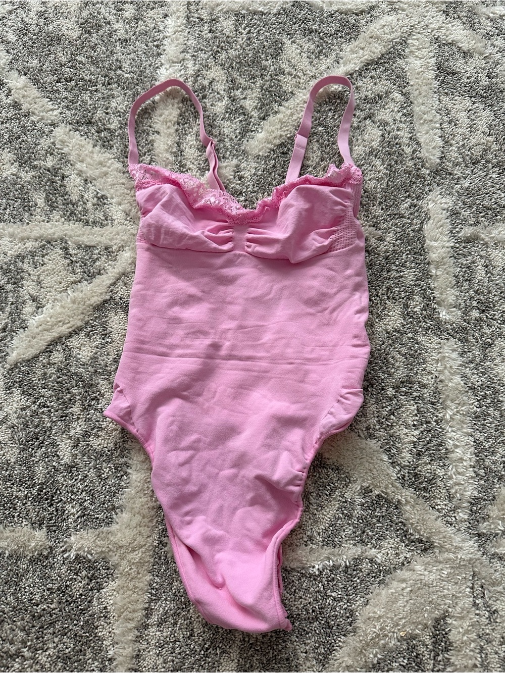 SKIMS Pink lace bodysuit
